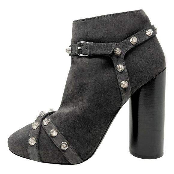 Balenciaga Grey Suede Silver Studded Ankle Boots – Size 39 – Made in Italy - Picture 1 of 8